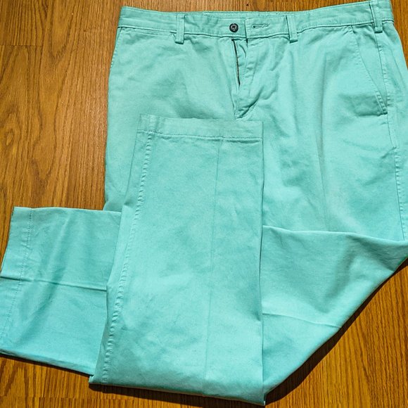 Lands End flat front comfort first chinos,  bay green, mens 34/30.5 - Picture 1 of 8